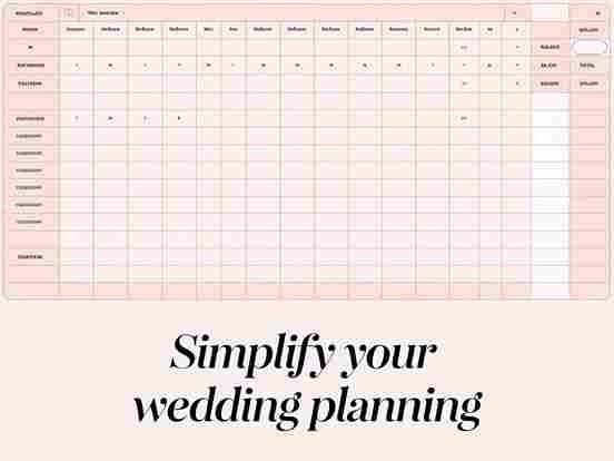 wedding budget spreadsheet​